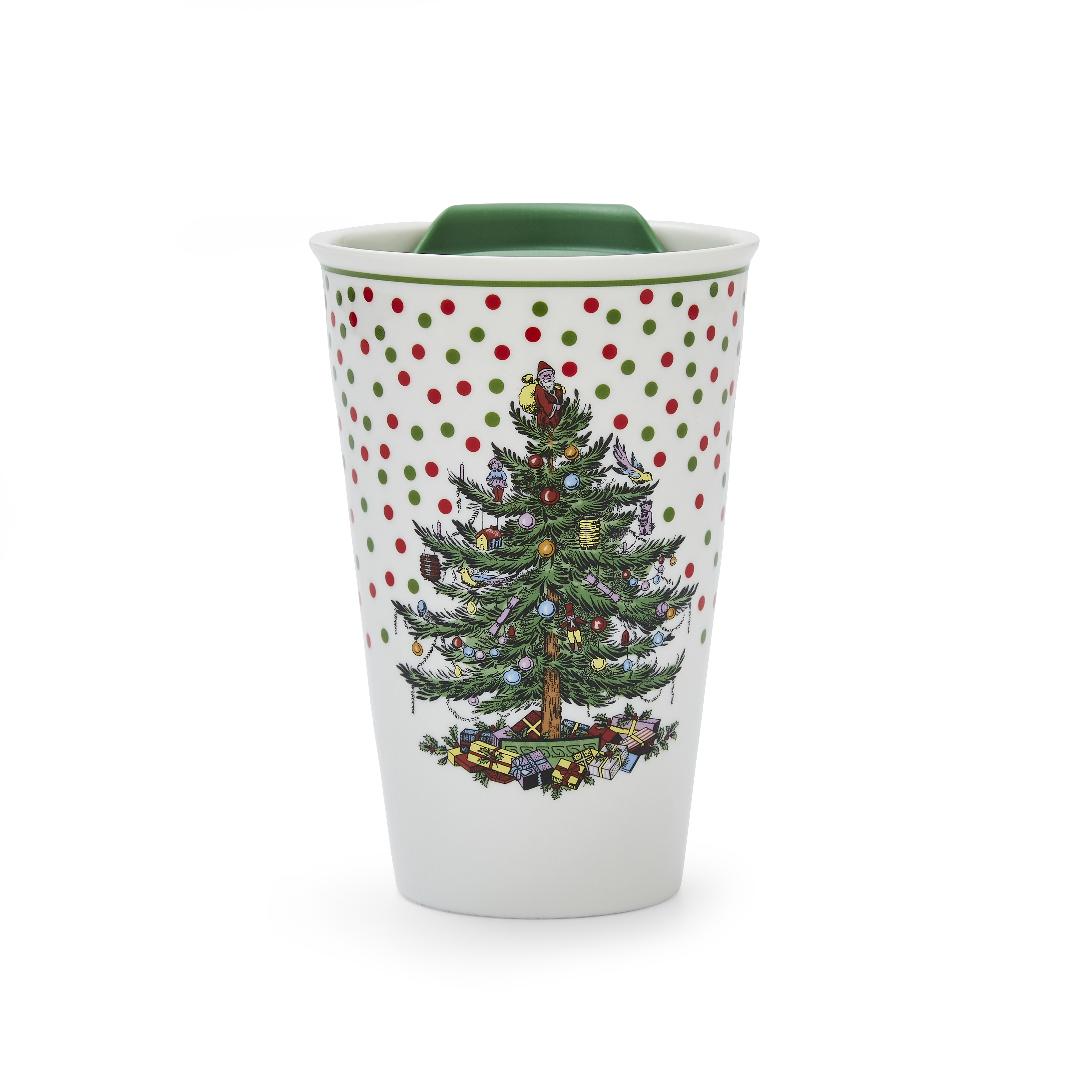 Christmas Tree Polka Dot Travel Mug, 8 fl.oz. image number null